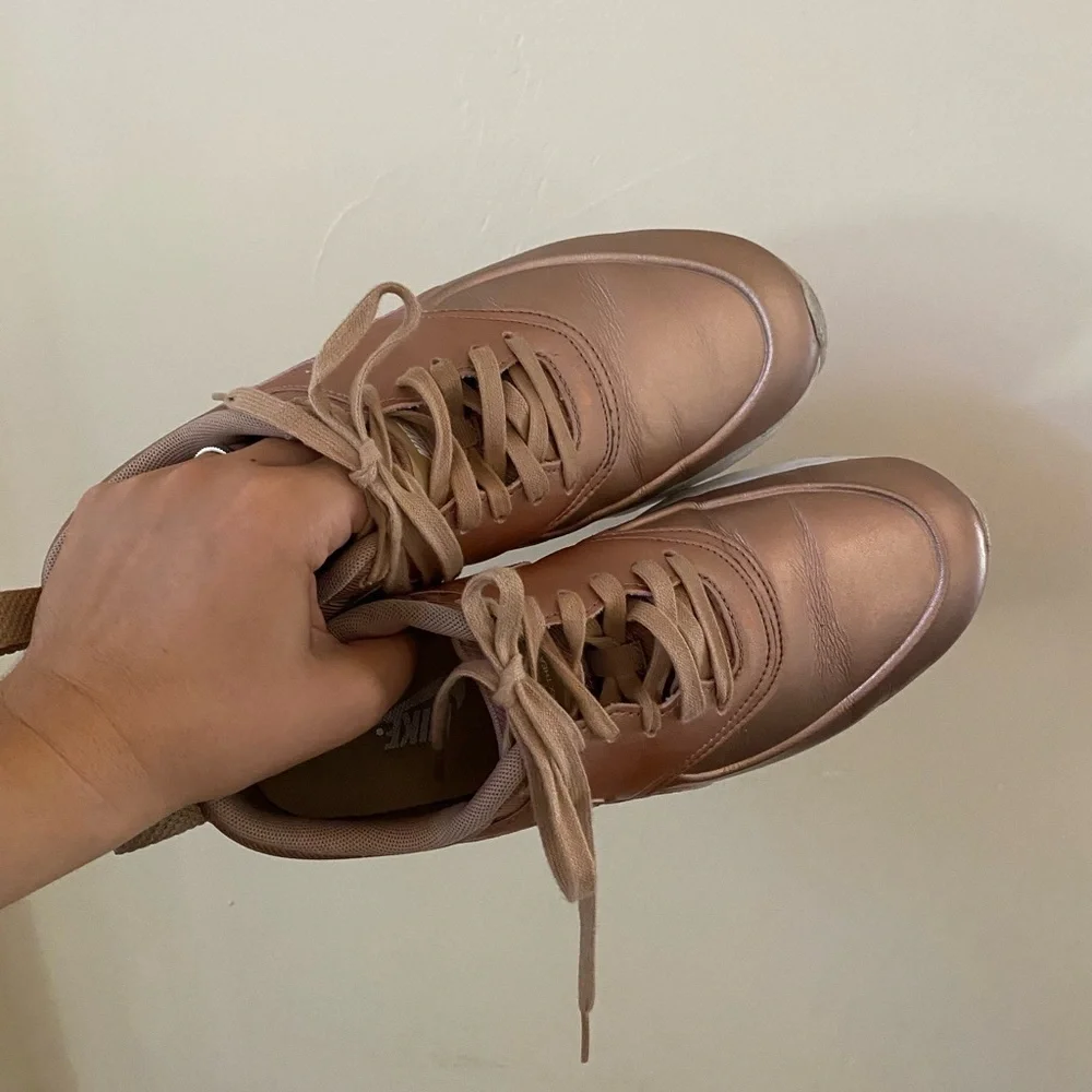 Nike Women's Air Max Thea SE Premium Rose Gold Sneakers Metallic Red Bronze